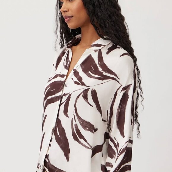 Oversize Button Down ~ Moroccan Palm Print - Picture 2 of 3